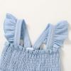 imageYOUNGER TREE Toddler Dress Girls Summer Ruffle Sleeveless Smocked Dresses Kids Beach Casual SundressBlue