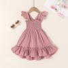 imageYOUNGER TREE Toddler Dress Girls Summer Ruffle Sleeveless Smocked Dresses Kids Beach Casual SundressDark Pink