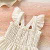 imageYOUNGER TREE Toddler Dress Girls Summer Ruffle Sleeveless Smocked Dresses Kids Beach Casual SundressLight Yellow