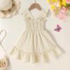imageYOUNGER TREE Toddler Dress Girls Summer Ruffle Sleeveless Smocked Dresses Kids Beach Casual SundressLight Yellow