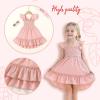 imageYOUNGER TREE Toddler Dress Girls Summer Ruffle Sleeveless Smocked Dresses Kids Beach Casual SundressPink