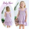 imageYOUNGER TREE Toddler Dress Girls Summer Ruffle Sleeveless Smocked Dresses Kids Beach Casual SundressPurple