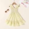imageYOUNGER TREE Toddler Dress Girls Summer Ruffle Sleeveless Smocked Dresses Kids Beach Casual SundressYellow
