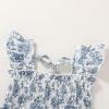 imageYOUNGER TREE Toddler Girl Dress Baby Girls Summer Clothes Ruffle Sleeve Floral Smock Beach Boho Dresses SundressBlue Flower Dress