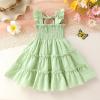 imageYOUNGER TREE Toddler Girl Dress Baby Girls Summer Clothes Ruffle Sleeve Floral Smock Beach Boho Dresses SundressGreen