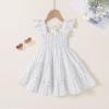 imageYOUNGER TREE Toddler Girl Dress Baby Girls Summer Clothes Ruffle Sleeve Floral Smock Beach Boho Dresses SundressWhite Dress Light Blue Floral