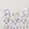 imageYOUNGER TREE Toddler Girl Dress Baby Girls Summer Clothes Ruffle Sleeve Floral Smock Beach Boho Dresses SundressWhite Dress Purple Floral