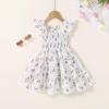 imageYOUNGER TREE Toddler Girl Dress Baby Girls Summer Clothes Ruffle Sleeve Floral Smock Beach Boho Dresses SundressWhite Dress Purple Floral