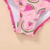 imageYOUNGER TREE Toddler Girl One Piece Swimsuit Color Block Stripe Swimwear Summer Beach Bathing Suit 12M5TWatermelon