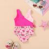 imageYOUNGER TREE Toddler Girl One Piece Swimsuit Color Block Stripe Swimwear Summer Beach Bathing Suit 12M5TWatermelon