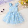 imageYOUNGER TREE Toddler Girl Tutu Dress Tulle Summer Dresses Party Princess Sundress for 16YBlue Daisy
