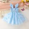 imageYOUNGER TREE Toddler Girl Tutu Dress Tulle Summer Dresses Party Princess Sundress for 16YBlue and Bow
