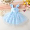 imageYOUNGER TREE Toddler Girl Tutu Dress Tulle Summer Dresses Party Princess Sundress for 16YBlue and Bow