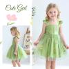 imageYOUNGER TREE Toddler Girl Tutu Dress Tulle Summer Dresses Party Princess Sundress for 16YFairy Green Flowers
