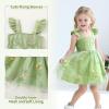 imageYOUNGER TREE Toddler Girl Tutu Dress Tulle Summer Dresses Party Princess Sundress for 16YFairy Green Flowers