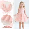 imageYOUNGER TREE Toddler Girl Tutu Dress Tulle Summer Dresses Party Princess Sundress for 16YPink White Flower