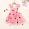 imageYOUNGER TREE Toddler Girl Tutu Dress Tulle Summer Dresses Party Princess Sundress for 16YPink and Strawberry