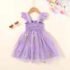 imageYOUNGER TREE Toddler Girl Tutu Dress Tulle Summer Dresses Party Princess Sundress for 16YPurple and Flower