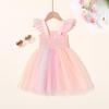 imageYOUNGER TREE Toddler Girl Tutu Dress Tulle Summer Dresses Party Princess Sundress for 16YRainbow