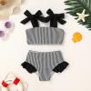 imageYOUNGER TREE Toddler Girls Two Pieces Swimsuit Color Block Stripe Swimwear Summer Beach Bathing Suit 18M5TBlack Stripe