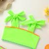 imageYOUNGER TREE Toddler Girls Two Pieces Swimsuit Color Block Stripe Swimwear Summer Beach Bathing Suit 18M5TFluorescent Green