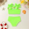 imageYOUNGER TREE Toddler Girls Two Pieces Swimsuit Color Block Stripe Swimwear Summer Beach Bathing Suit 18M5TFluorescent Green