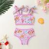 imageYOUNGER TREE Toddler Girls Two Pieces Swimsuit Color Block Stripe Swimwear Summer Beach Bathing Suit 18M5TPink Flower Bud