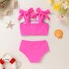 imageYOUNGER TREE Toddler Girls Two Pieces Swimsuit Color Block Stripe Swimwear Summer Beach Bathing Suit 18M5TRose Pink Flower Bud