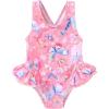 imageToddler Swimsuit Girl Infant One Piece Swimwear Stripe Floral Summer Beach Bathing Suits with BowknotButterfly