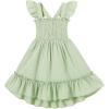 imageYOUNGER TREE Toddler Dress Girls Summer Ruffle Sleeveless Smocked Dresses Kids Beach Casual SundressGreen
