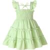 imageYOUNGER TREE Toddler Girl Dress Baby Girls Summer Clothes Ruffle Sleeve Floral Smock Beach Boho Dresses SundressGreen