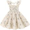 imageYOUNGER TREE Toddler Girl Dress Baby Girls Summer Clothes Ruffle Sleeve Floral Smock Beach Boho Dresses SundressKhaki Plaid