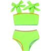 imageYOUNGER TREE Toddler Girls Two Pieces Swimsuit Color Block Stripe Swimwear Summer Beach Bathing Suit 18M5TFluorescent Green