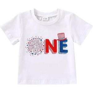 imageYOUNGER TREE Baby Boy Clothes 1 Year Old Clothes First Birthday Outfit Boy Short Sleeve TShirt Infant Summer Outfits4th of July One