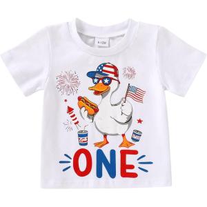 imageYOUNGER TREE Baby Boy Clothes 1 Year Old Clothes First Birthday Outfit Boy Short Sleeve TShirt Infant Summer OutfitsOne American Goose4th of July