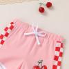 imageYOUNGER TREE Toddler Infant Baby Girls Summer Outfits Leopard Print Short Sleeve Pocket TShirt Tops Pants Clothes SetsCherry