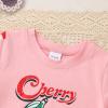 imageYOUNGER TREE Toddler Infant Baby Girls Summer Outfits Leopard Print Short Sleeve Pocket TShirt Tops Pants Clothes SetsCherry