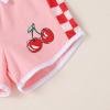 imageYOUNGER TREE Toddler Infant Baby Girls Summer Outfits Leopard Print Short Sleeve Pocket TShirt Tops Pants Clothes SetsCherry