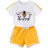 imageYOUNGER TREE Toddler Infant Baby Girls Summer Outfits Leopard Print Short Sleeve Pocket TShirt Tops Pants Clothes SetsBee