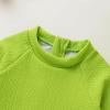 imageYOUNGER TREE Infant Baby Girls Swimsuit Long Sleeve Swimsuits One Piece Swimsuit Solid Color Bathing Suit with Hat UPF 50Mustard Green