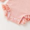 imageYOUNGER TREE Infant Baby Girls Swimsuit Long Sleeve Swimsuits One Piece Swimsuit Solid Color Bathing Suit with Hat UPF 50Shallow Pink