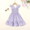 imageToddler Baby Girls Dress Floral Embroidered Boho Sleeveless Beach Butterfly SundressPurple and White Flower