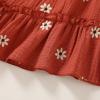 imageToddler Baby Girls Dress Floral Embroidered Boho Sleeveless Beach Butterfly SundressRed and Flowers