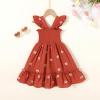 imageToddler Baby Girls Dress Floral Embroidered Boho Sleeveless Beach Butterfly SundressRed and Flowers