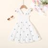 imageToddler Baby Girls Dress Floral Embroidered Boho Sleeveless Beach Butterfly SundressWhite and Blue Flower