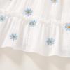 imageToddler Baby Girls Dress Floral Embroidered Boho Sleeveless Beach Butterfly SundressWhite and Blue Flower