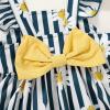 imageYOUNGER TREE Toddler Baby Girl Clothes Sleeveless Ruffle Bowknot Dress Top Shorts Set Summer Outfits for Little Kids GirlsStripedaisy