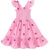 imageToddler Baby Girls Dress Floral Embroidered Boho Sleeveless Beach Butterfly SundressRose Pink and Pink Flower