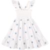 imageToddler Baby Girls Dress Floral Embroidered Boho Sleeveless Beach Butterfly SundressWhite and Blue Flower