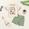 imageYOUNGER TREE Toddler Baby Boy Summer Clothes Dinosaur TShirt and Shorts Boy Outfits 12 Months to 4TGreen and Animals